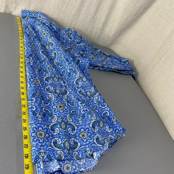 Lands End Women Paisley Button Up Top Size 22W No Iron Supima Boho Office Career - Picture 8 of 9